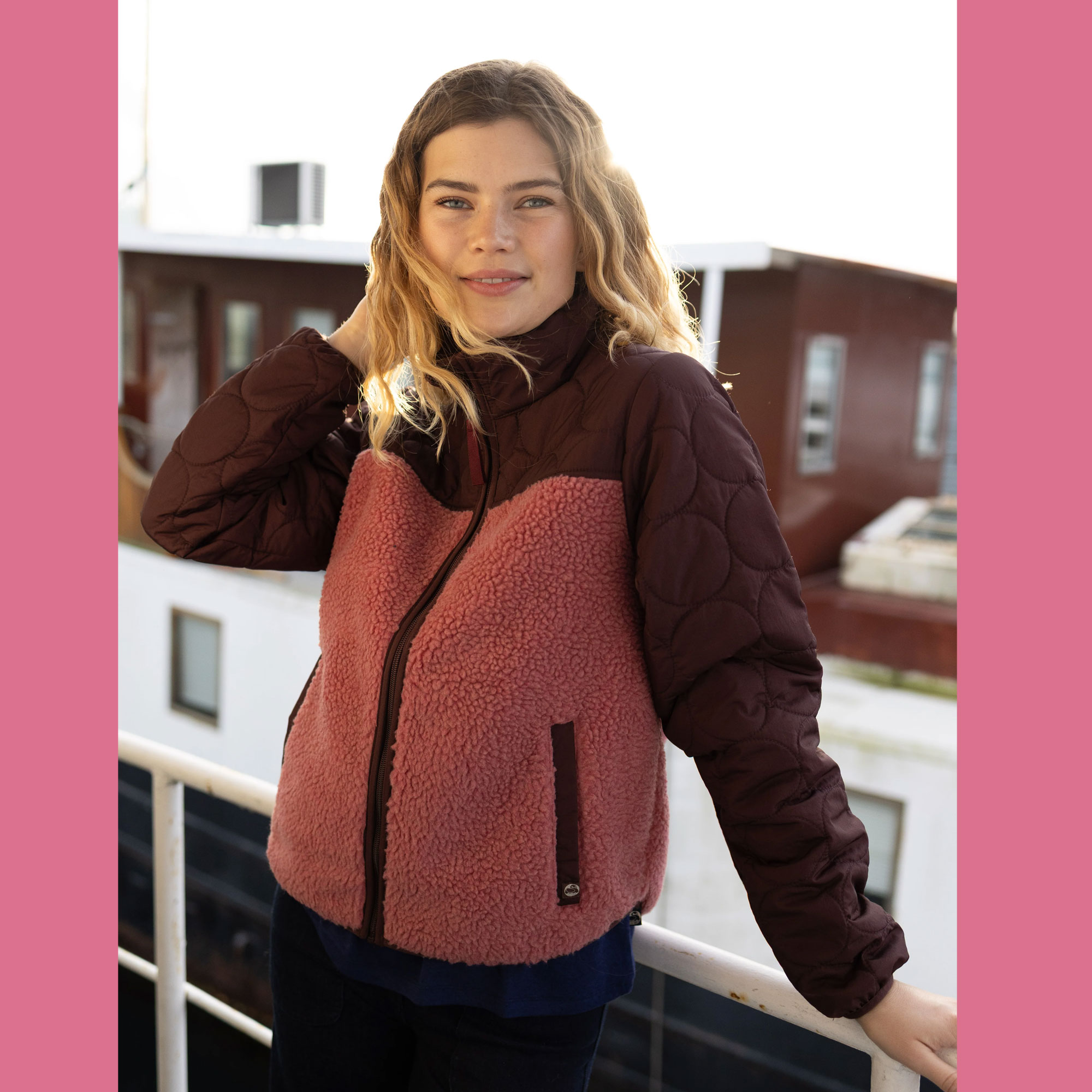 Danefae Danehazel Fleece Zip-Up Berry Compote/Dark Wine, Teddy Jacke