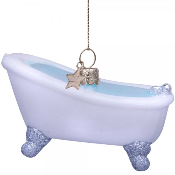 Weihnachtskugel Badewanne  H. ca. 5 cm, Glas 