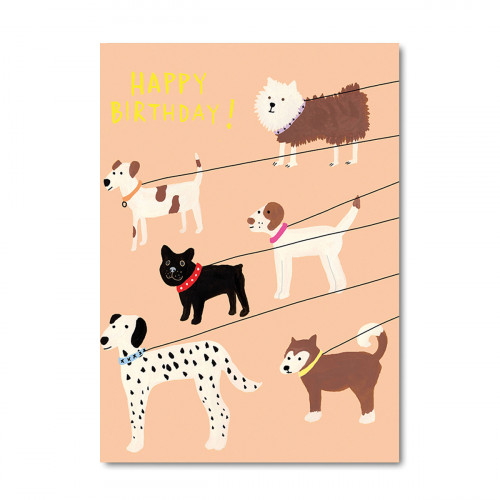 Postkarte - Carolyn Suzuki  "Happy Birthday" , Hunde