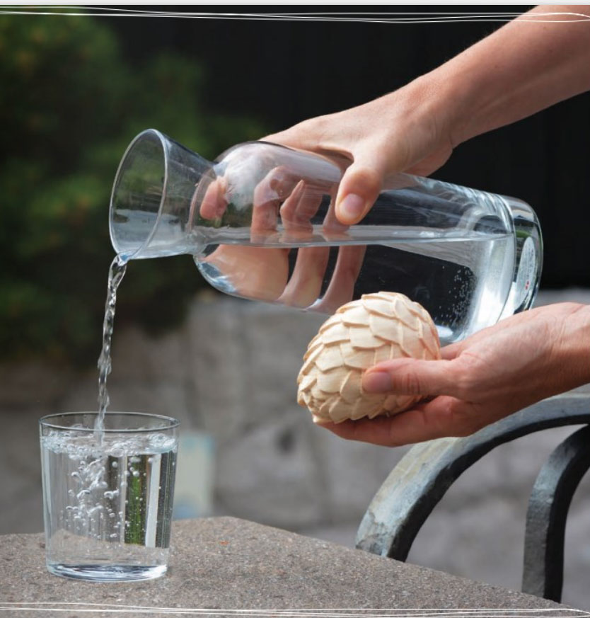 Karaffe mit Zirbenzapfen 24 cm Natur, 0,5 Liter