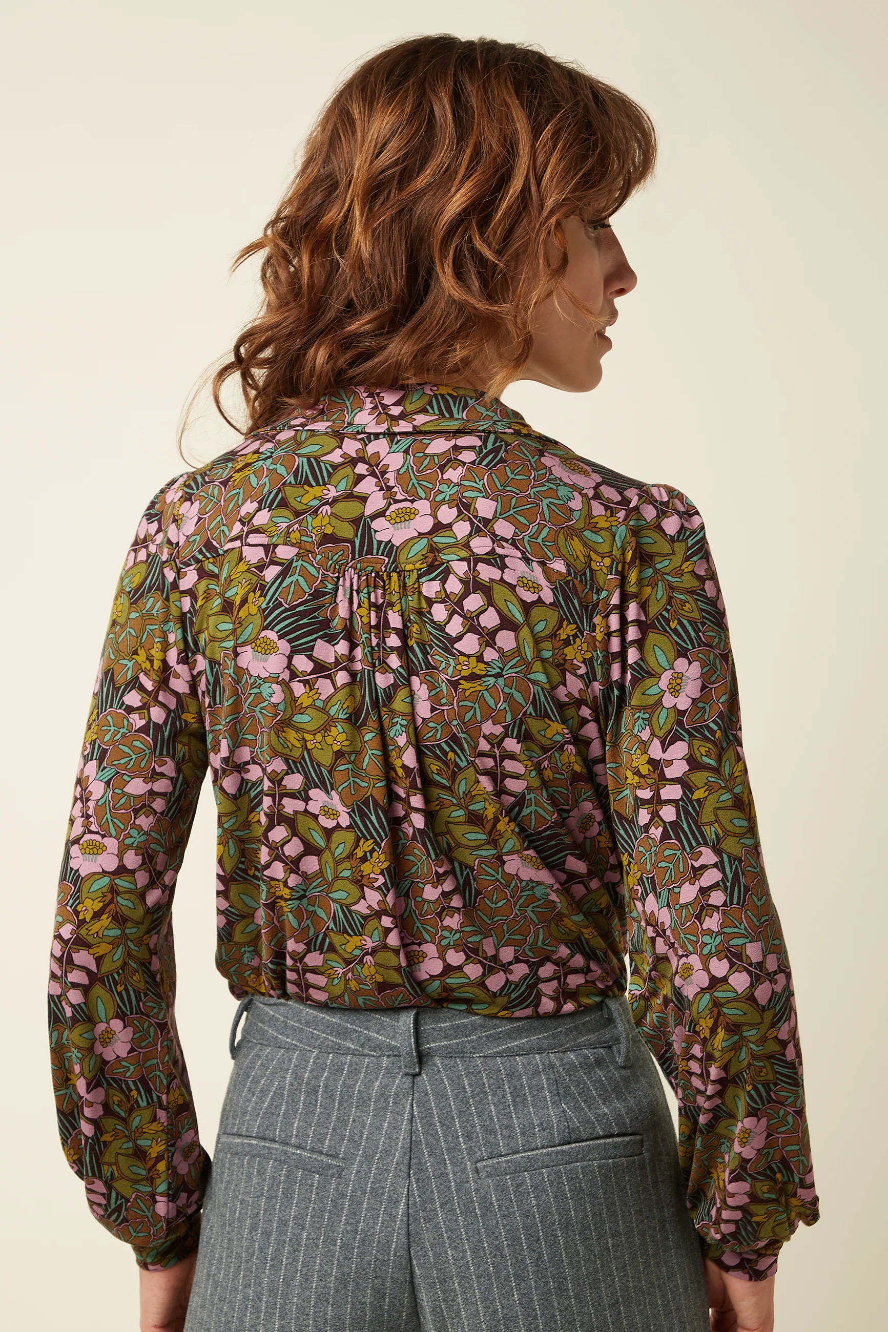 King Louie Carina Blouse Sierra, Farbe Bitter Chocolate - Sierra, Bluse