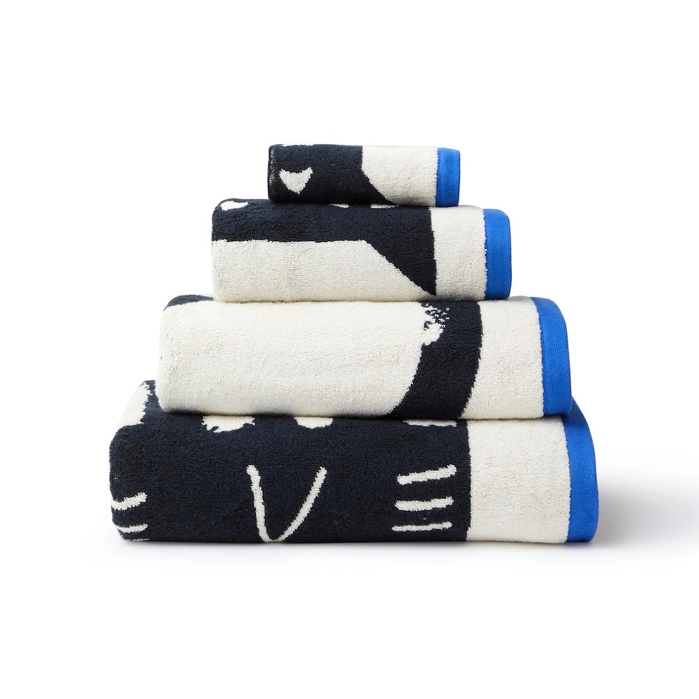 Donna Wilson Handtuch XL KATZE, Frottee, ca. 100 x 150 cm , Donna Wilson Lazy cat Towel