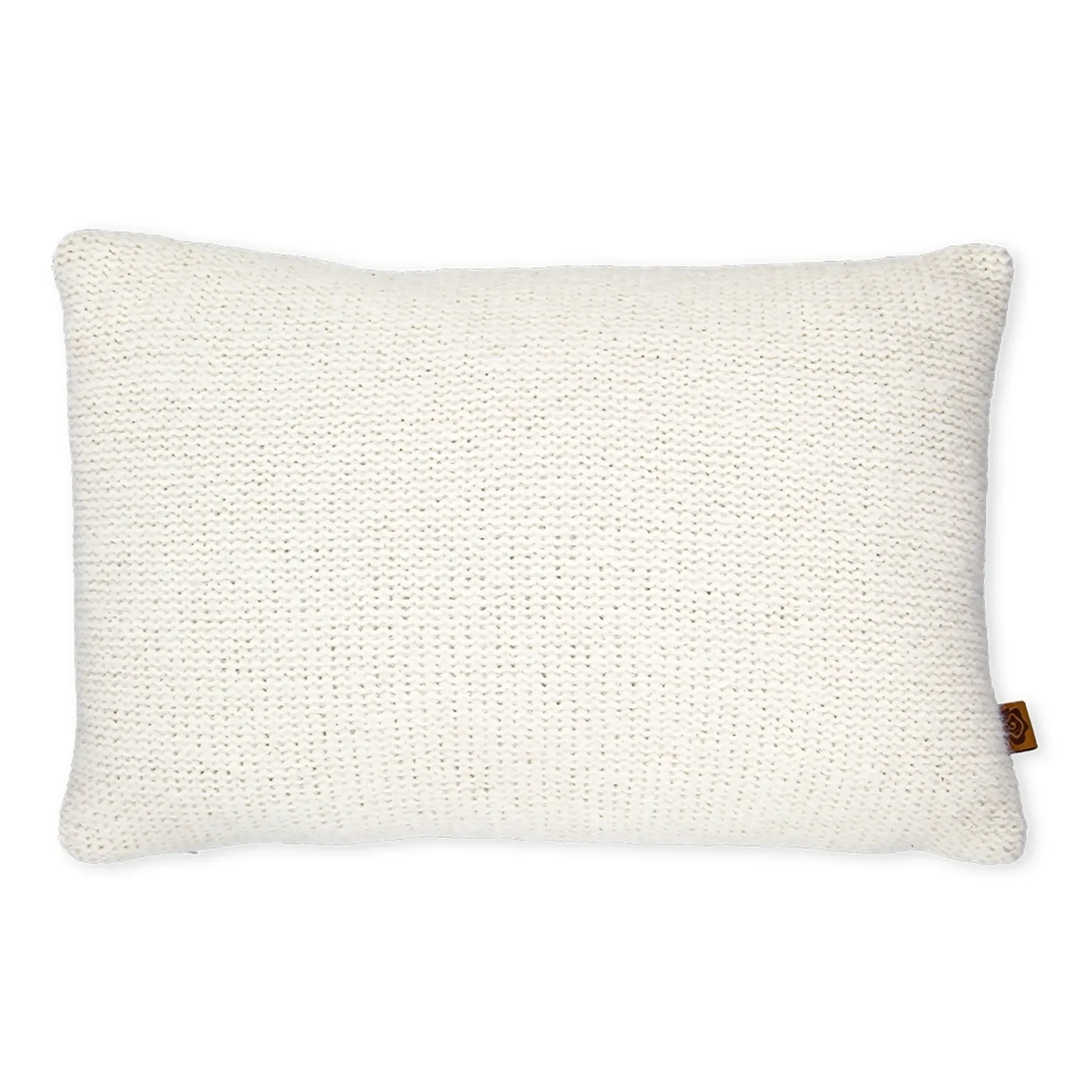 Dorothee Lehnen Alpaka Strickkissen ca. 40 x 60 cm, Front Alpaka weiss/Rücken Leinen