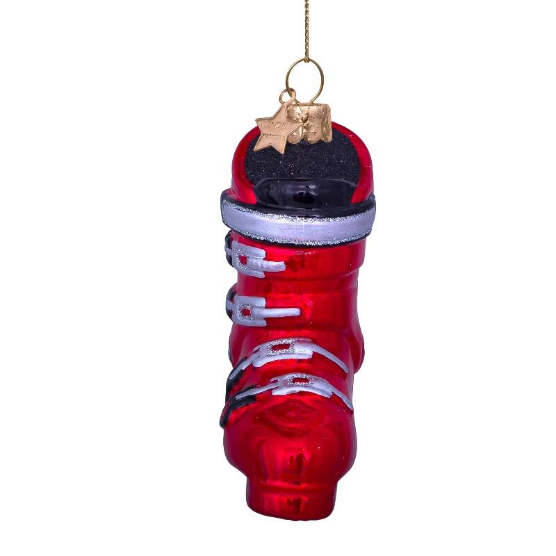 Weihnachtskugel Ski Schuh Rot, H. ca. 9,5 cm, Glas von Vondels  
