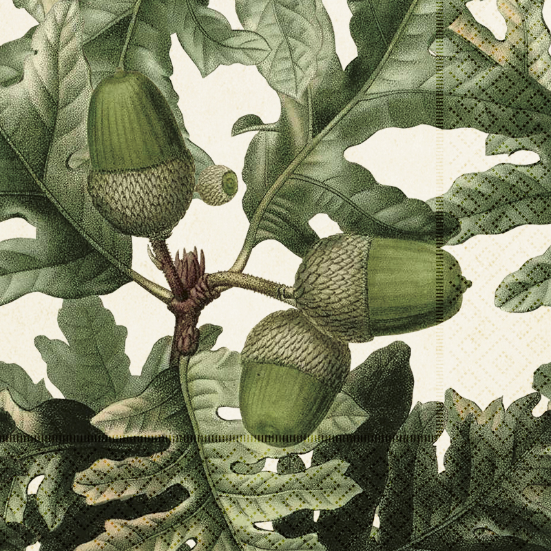 Sköna Ting Papierservietten "Acorn" Eicheln,  ca. 33 x 33 cm, Lunchservietten