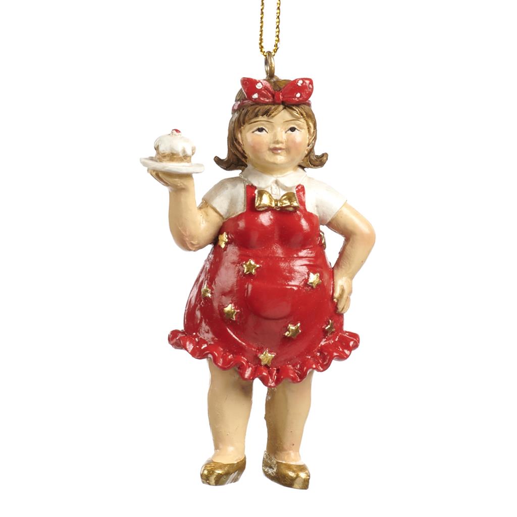  Weihnachtskugel Lady Chef, Küchenchefin,  ca. 8,5 cm 