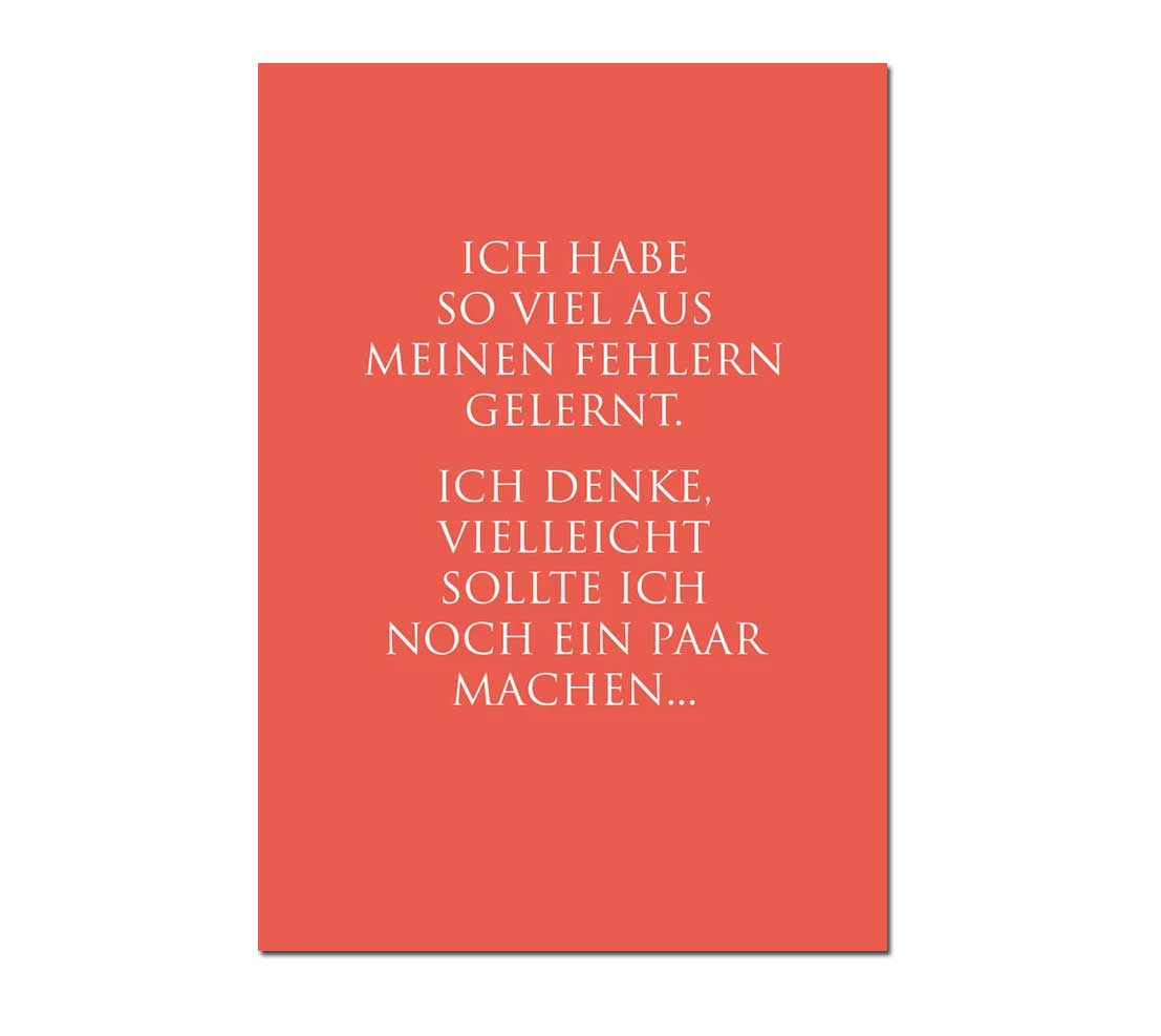 Wunderwort Postkarte "Ich und meinen Fehlern…"