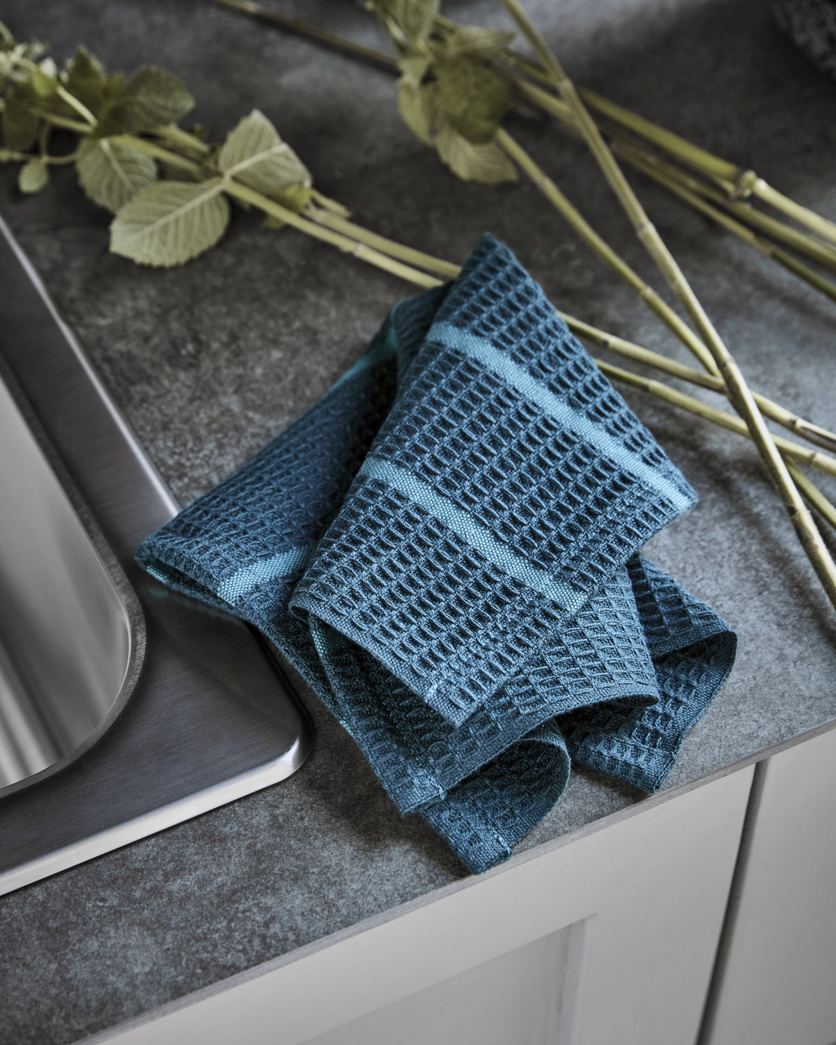 % House Doctor Spültuch  Rena, Blau/Petrol pro Stück