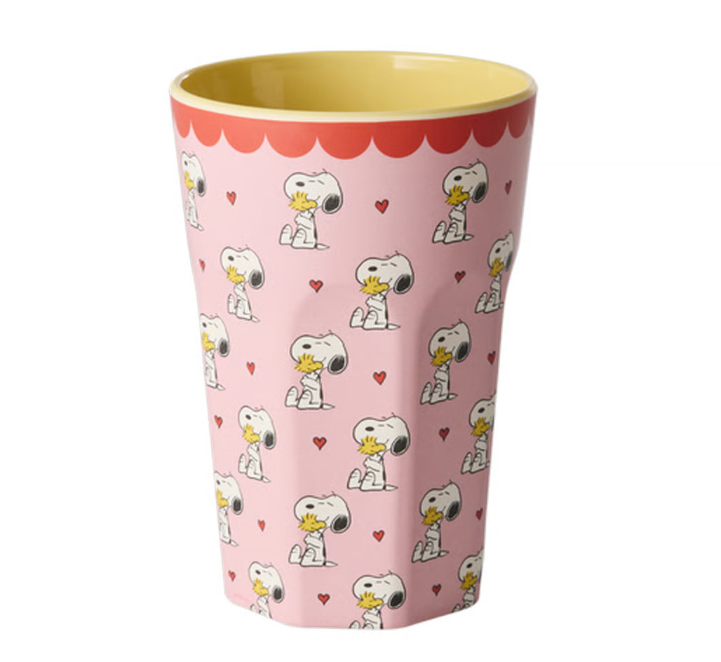 Rice Peanuts Großer Melamin Becher Pink Snoopy Print, 400 ml