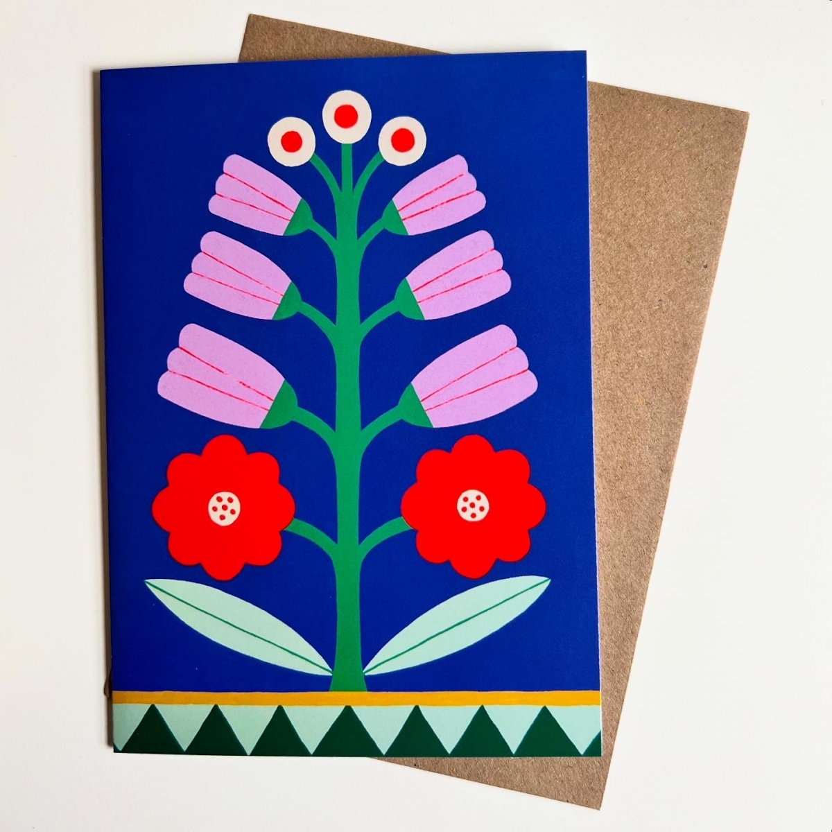 Mary O'Malley Doppelkarte " Folk Flower #1"