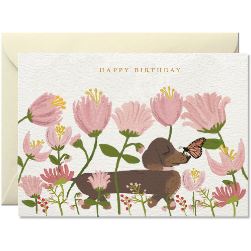 Nelly Castro Doppelkarte " Happy Birthday" , Hund, Geburtstagskarte