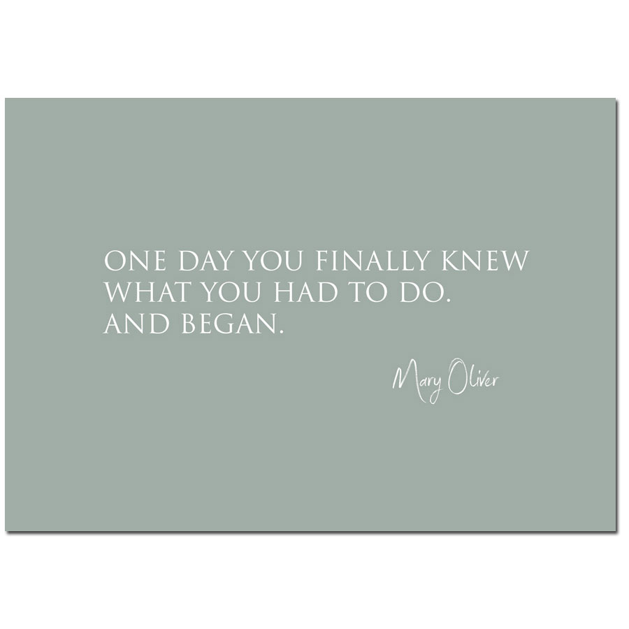 Wunderwort Postkarte "One Day…" Mary Oliver... letzte Chance, wird nicht nachgedruckt!