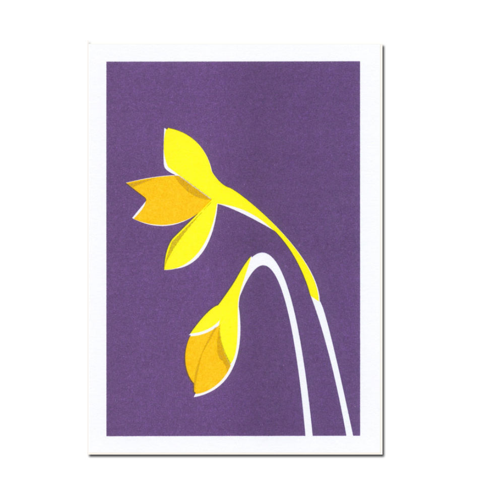 Herr und Frau Rio Postkarte Narzisse, Risographie Postkarte Frühling