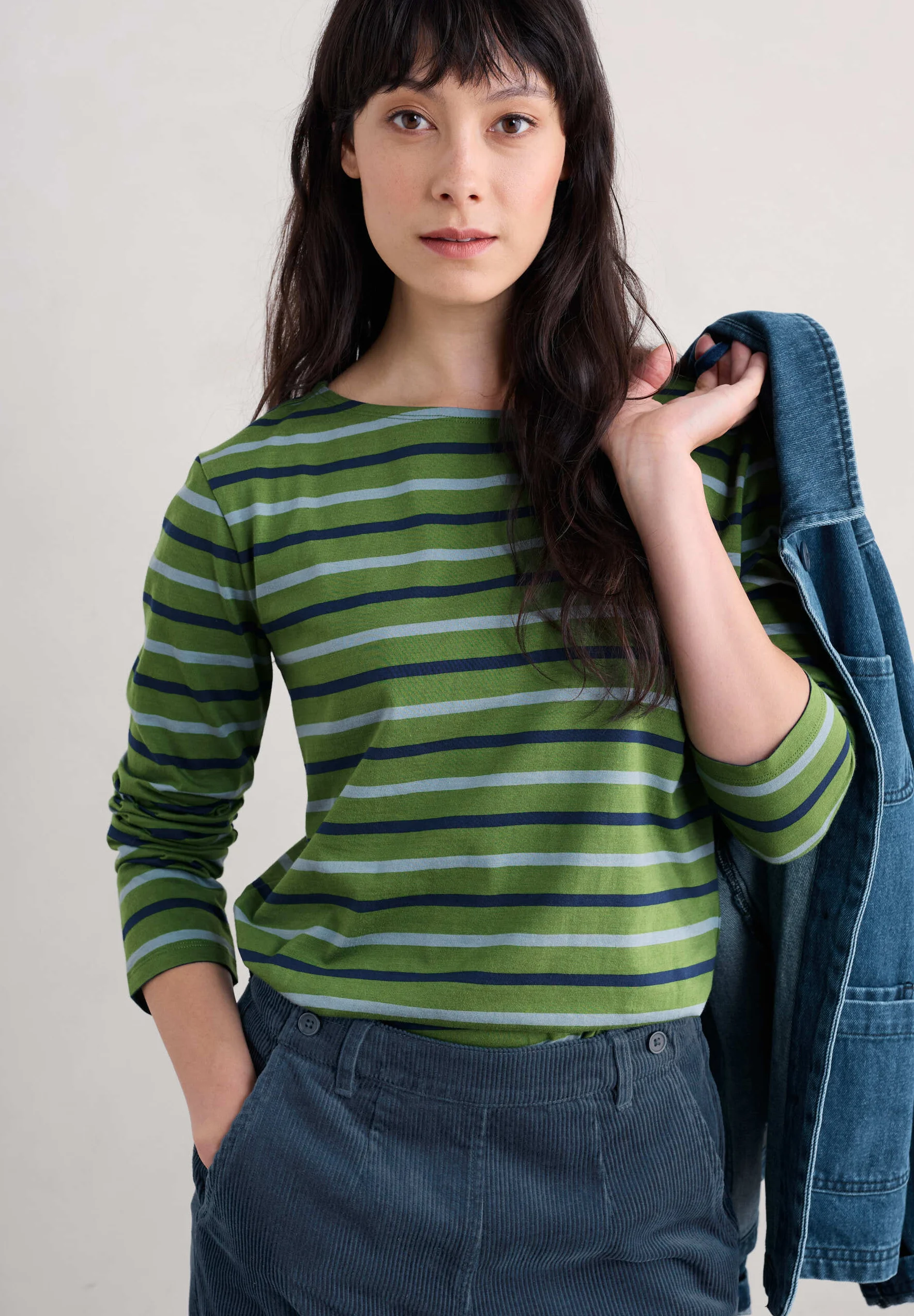 SEASALT CORNWALL Sailor Shirt-Duet Breton Grassland