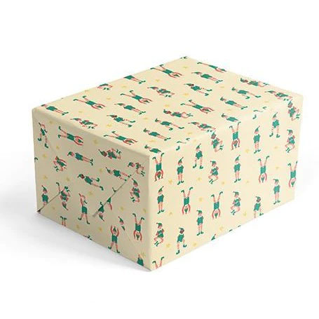 Geschenkpapier Weihnachten- Emma Cooter Elf Party, ca. 50 x 70 cm, 1 Papierbogen, Wichtel
