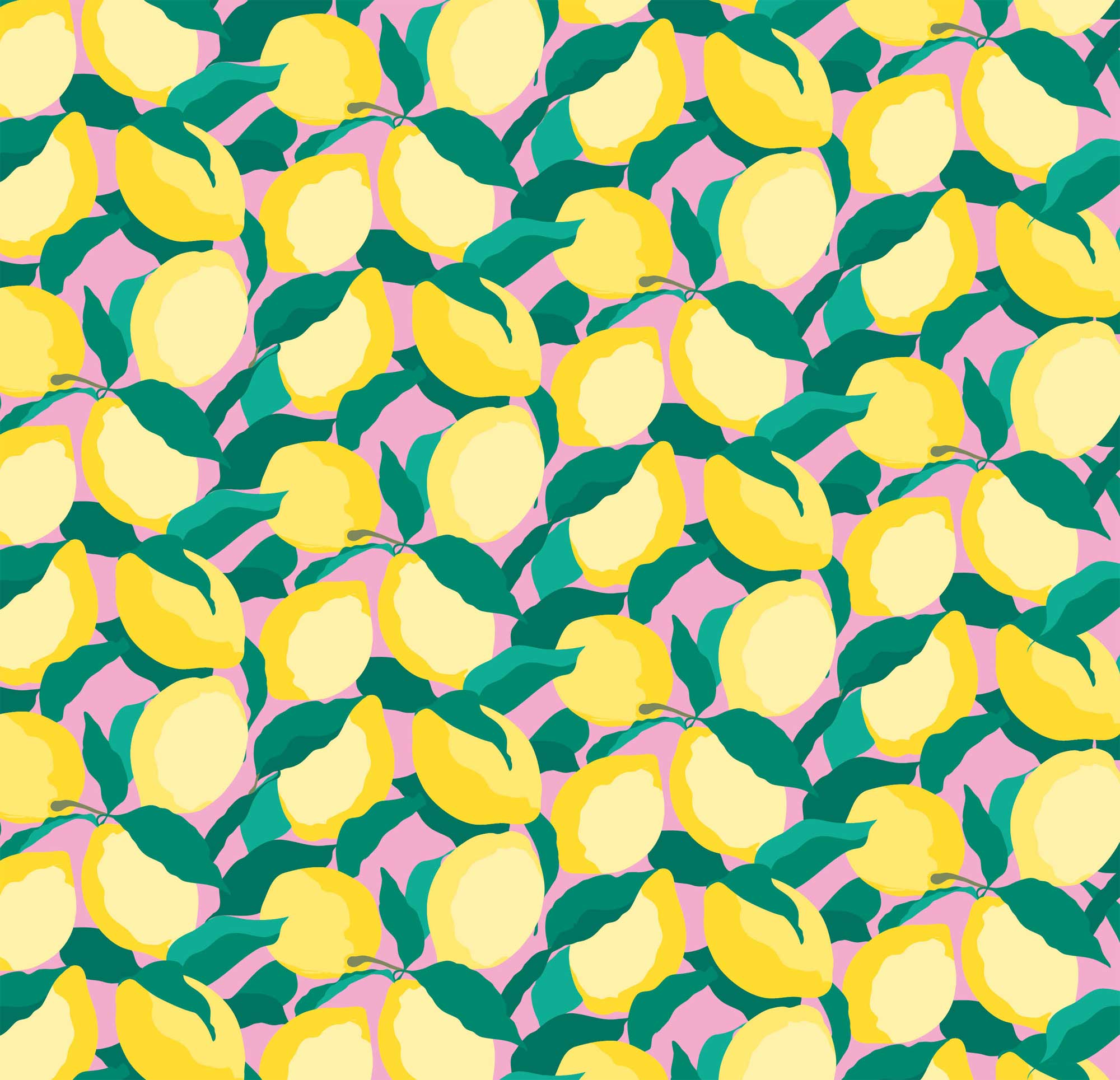 The Art File Geschenkpapier  Lemons On Pink, ca.  50 x 70 cm, Zitronen