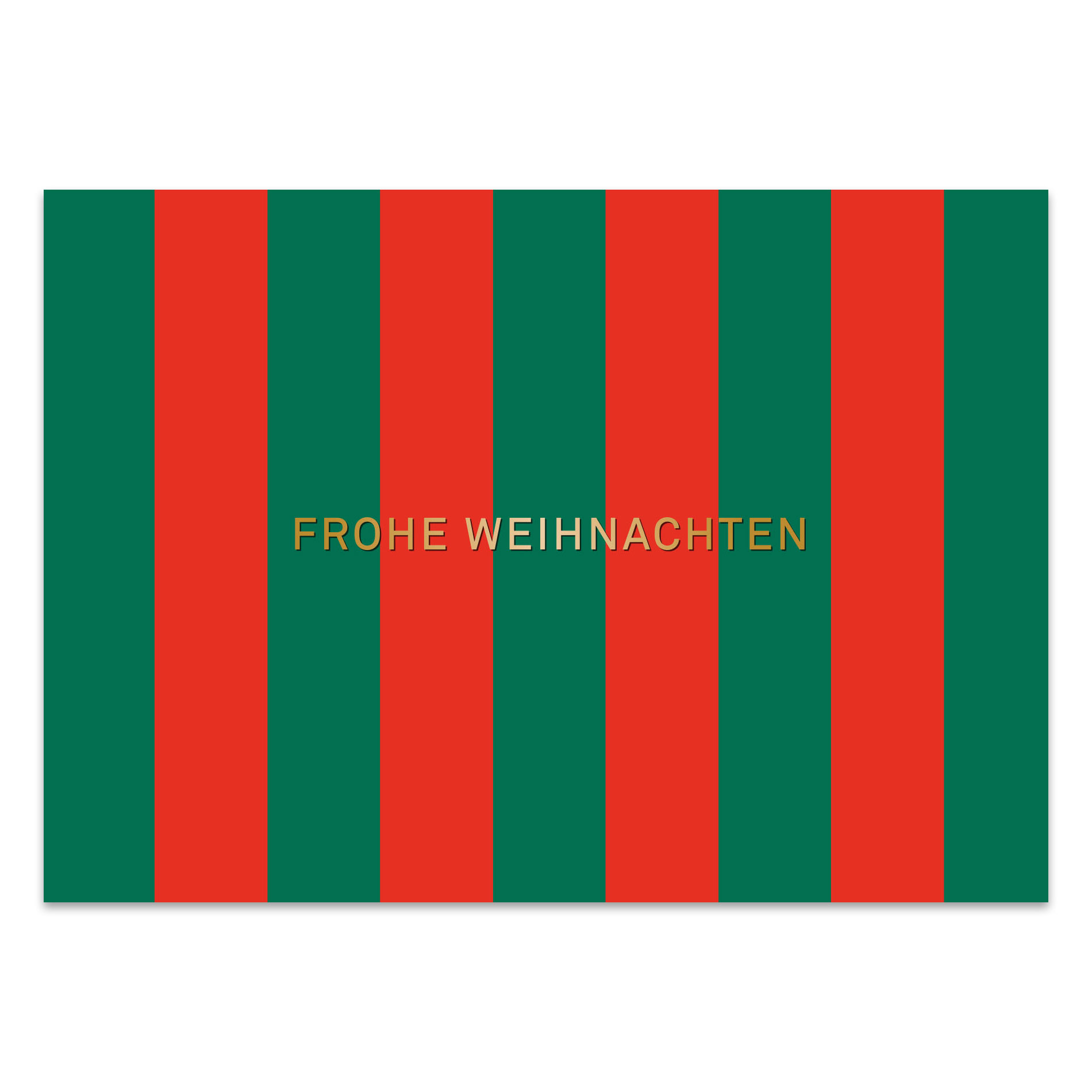 Postkarte Streifen Frohe Weihnachten von Designfräulein