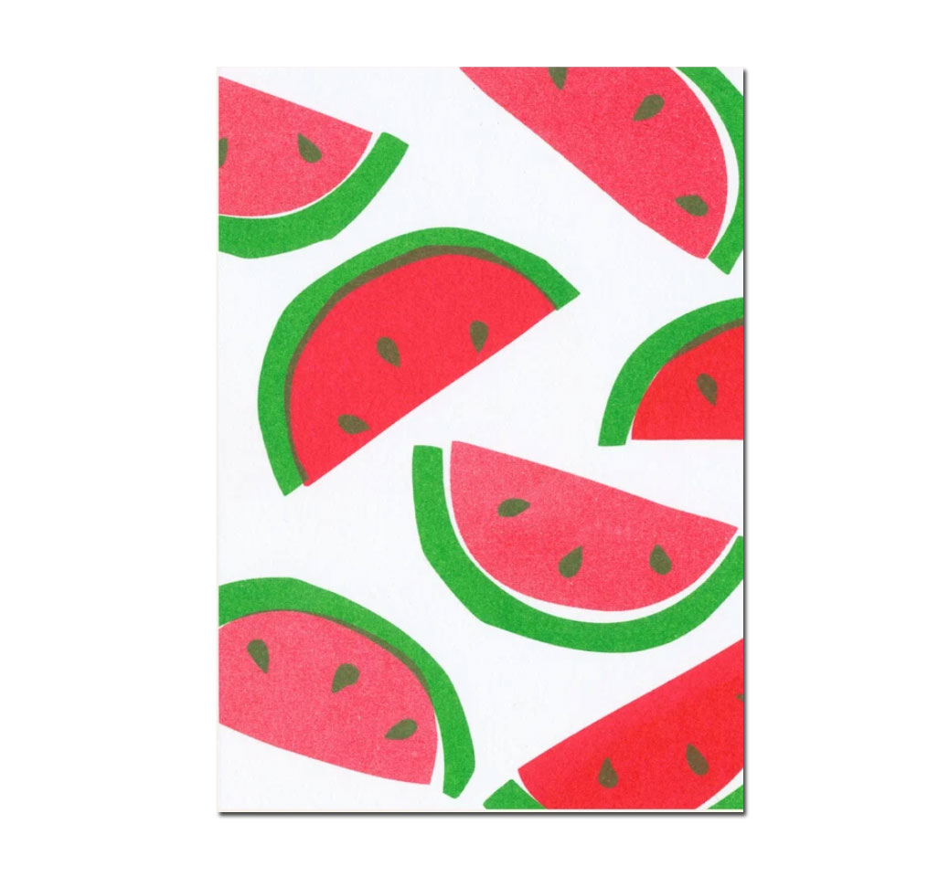 Herr und Frau Rio Postkarte Wassermelonen, Risographie