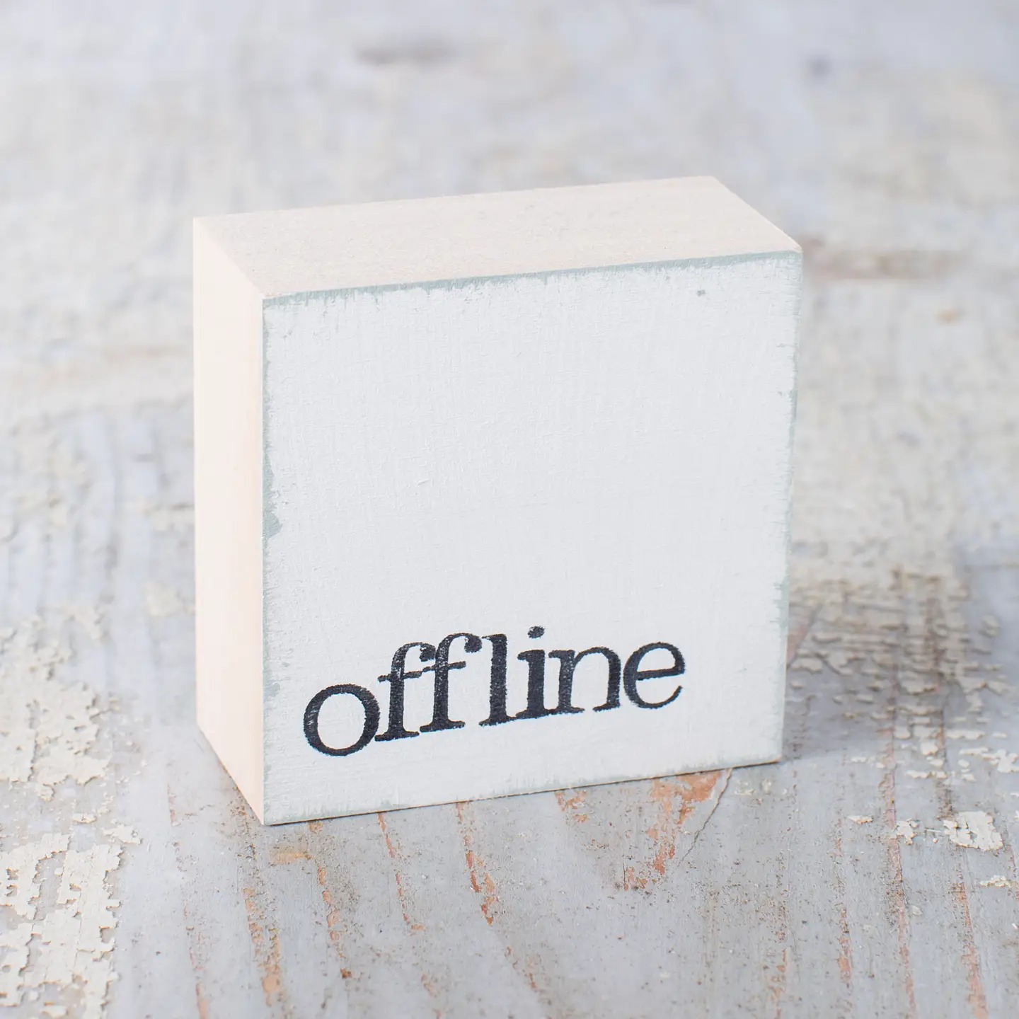 Textplatte "offline" weiß von iopla , 6 x 6 cm