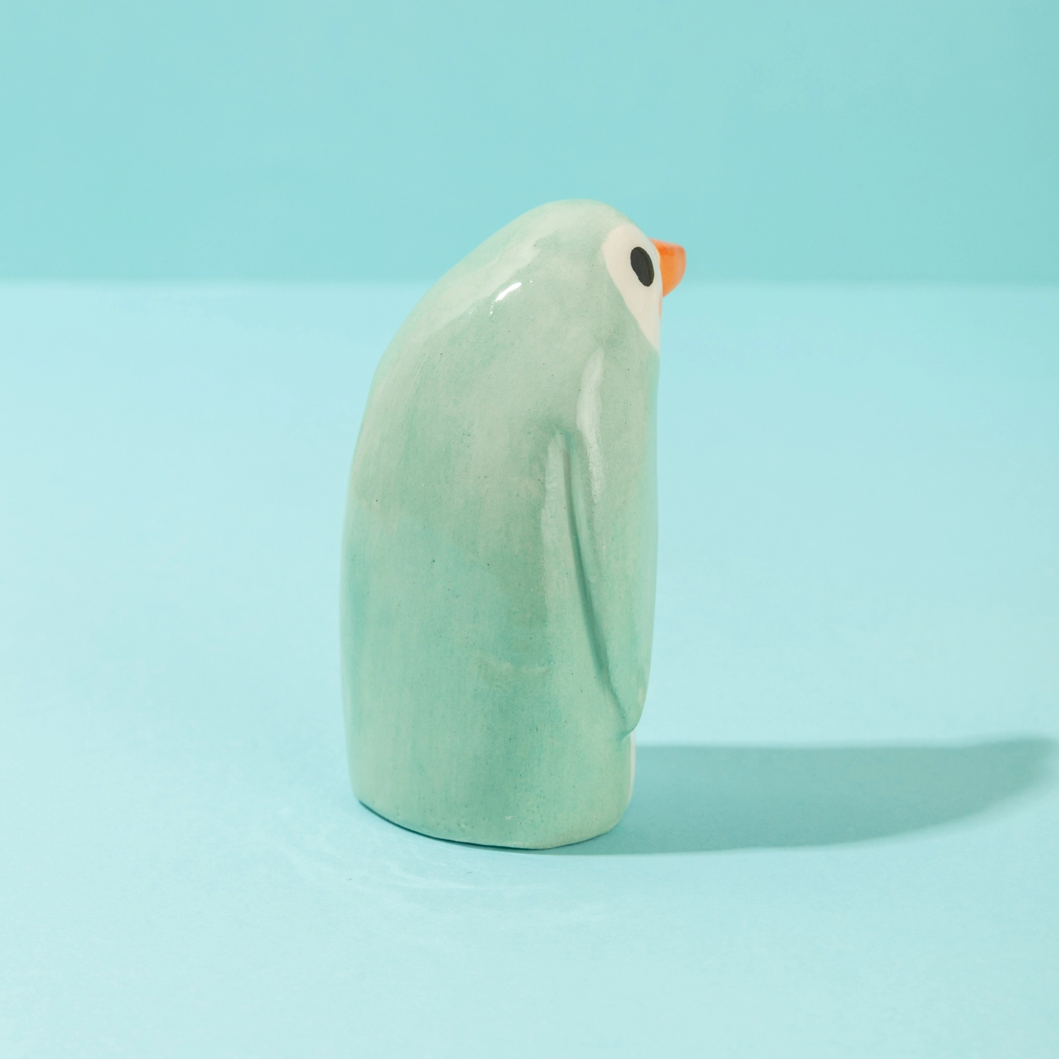 Ana Seixas Mama-Pinguin Minze aus Portugal, Keramik ca. 585 cm, Handgefertigt    