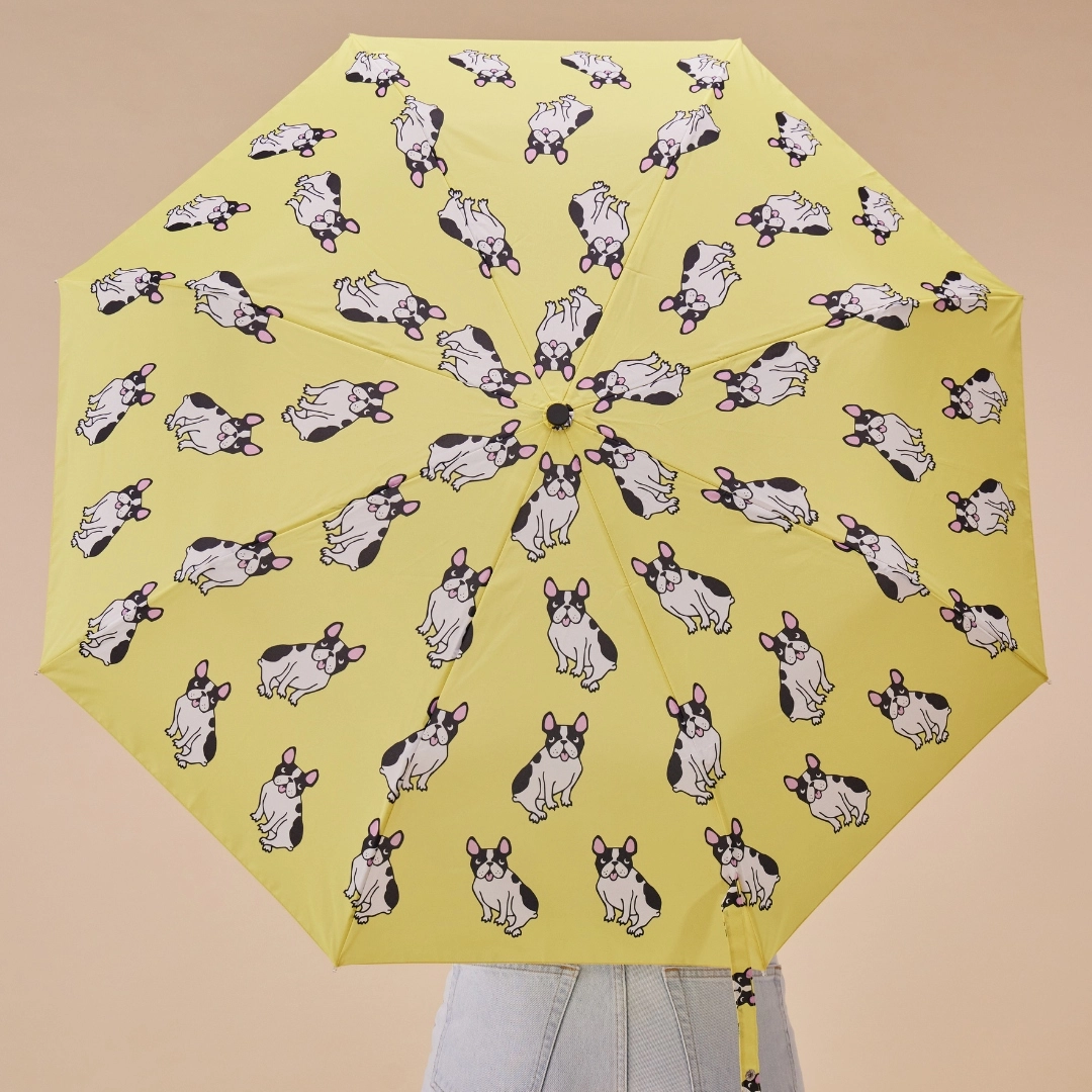 Regenschirm Original Duckhead Coucou Suzette - Gelber Frenchie - Hundeschirm Französische Bulldogge Compact Duck Umbrella