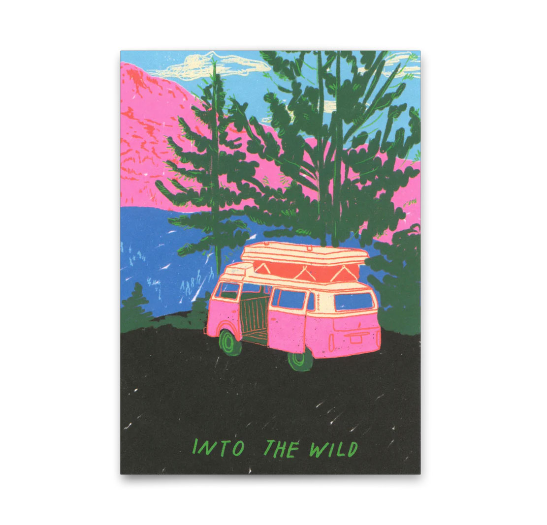 Postkarte "Into the wild" | Ausgefallene Karte für jeden Anlass von Deli Cards , Camping