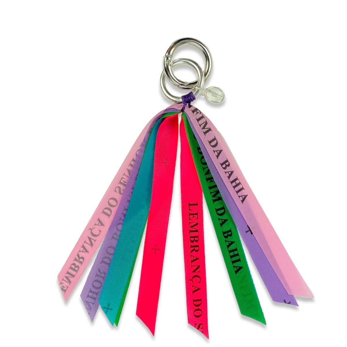 Bonfim Schlüssel- und Taschenanhänger, Anhänger Rosa-Flieder aus Bonfimbändern Bonfim Schlüssel- und Taschenanhänger, Anhänger Rosa-Flieder aus Bonfimbändern