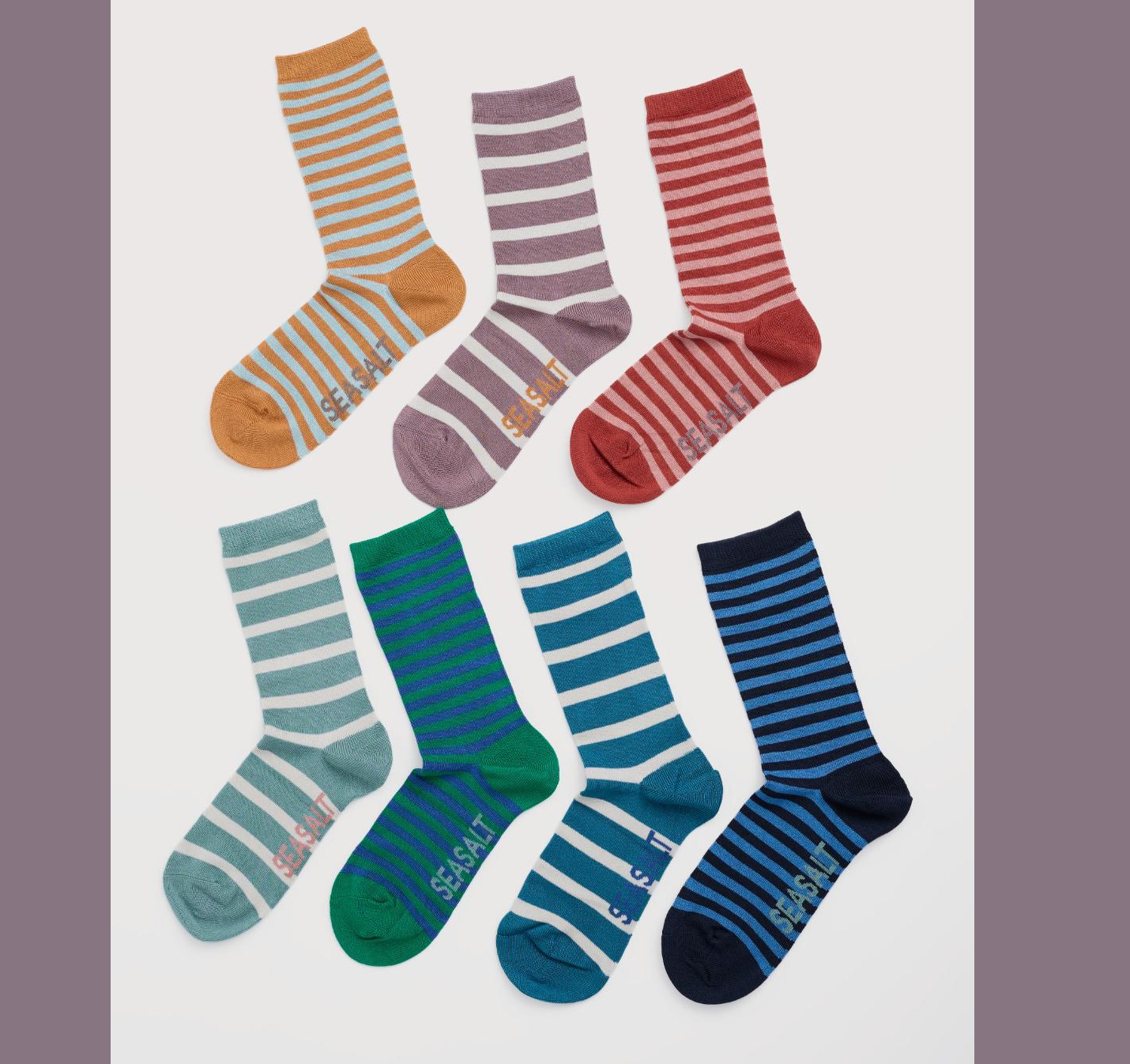 SEASALT CORNWALL Gift Box of 7 Women's Sailor Socks-Crosscut Mix, Socken, ONE SIZE ca. 38-40     