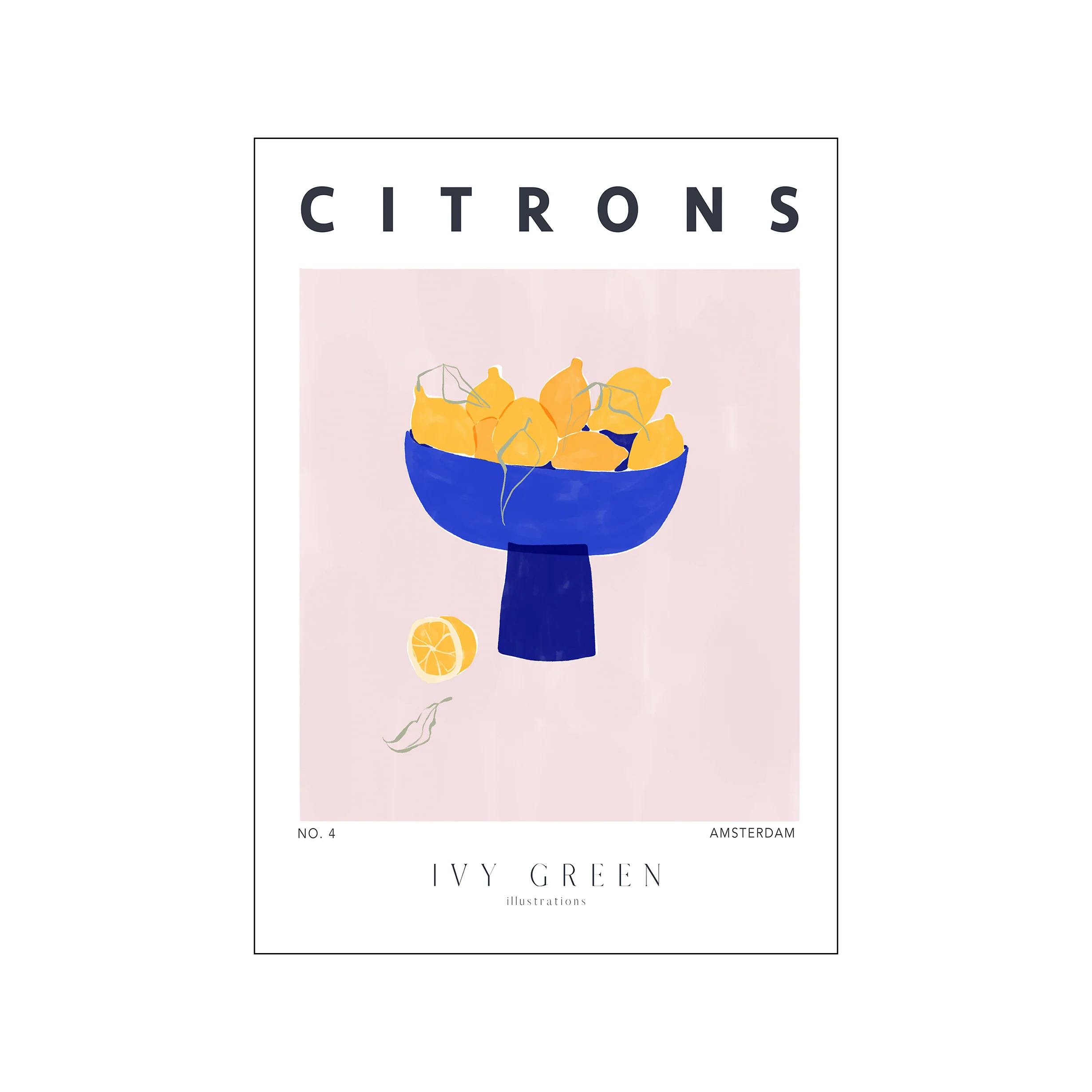 Kunstdruck 30 x 40 cm "Citrons"  Zitronen