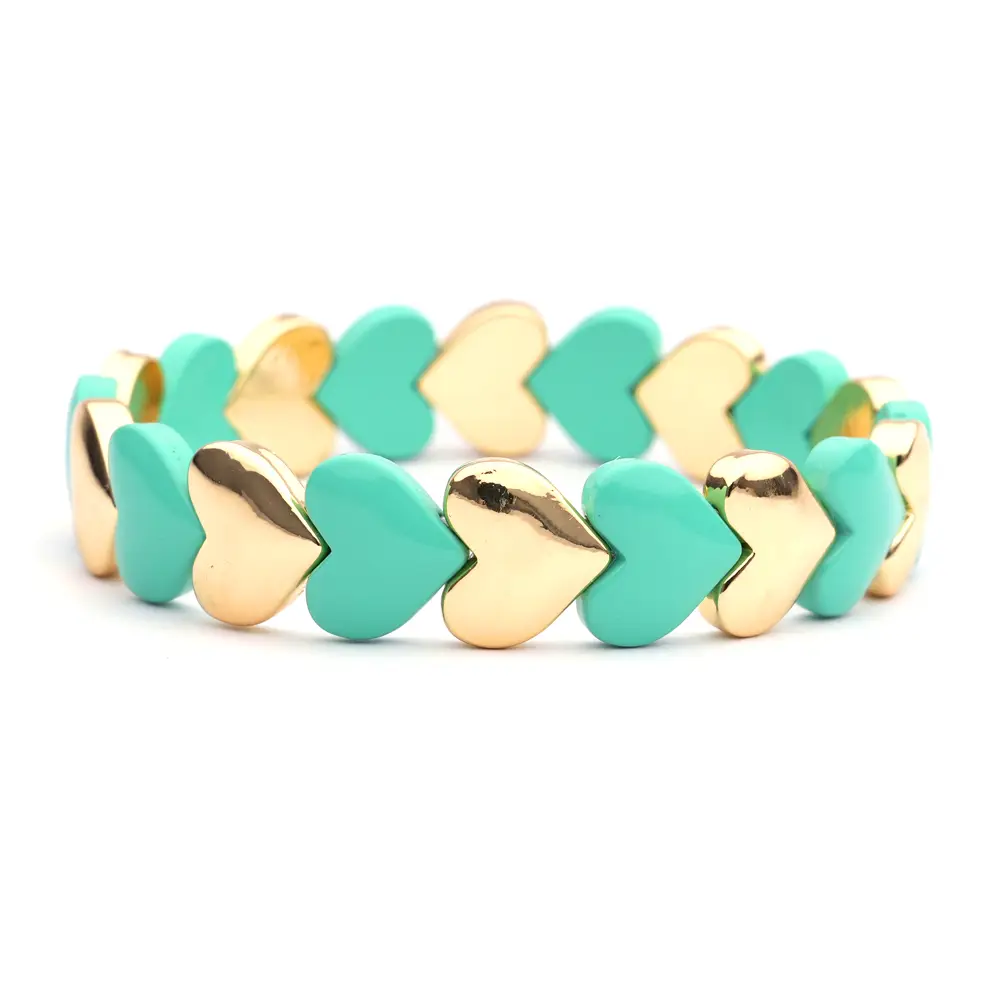 Lot83 LizzyMae Armband Emaille 625 türkis Herzen, Modeschmuck     