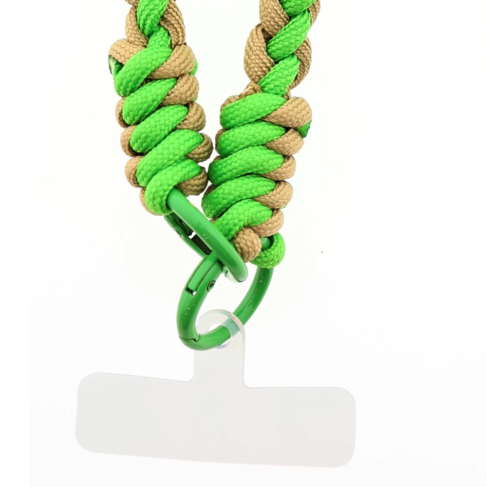 % LOT83 Handykette LANG Nr. 13 Beige-Neon Grün, Telefonkabel  