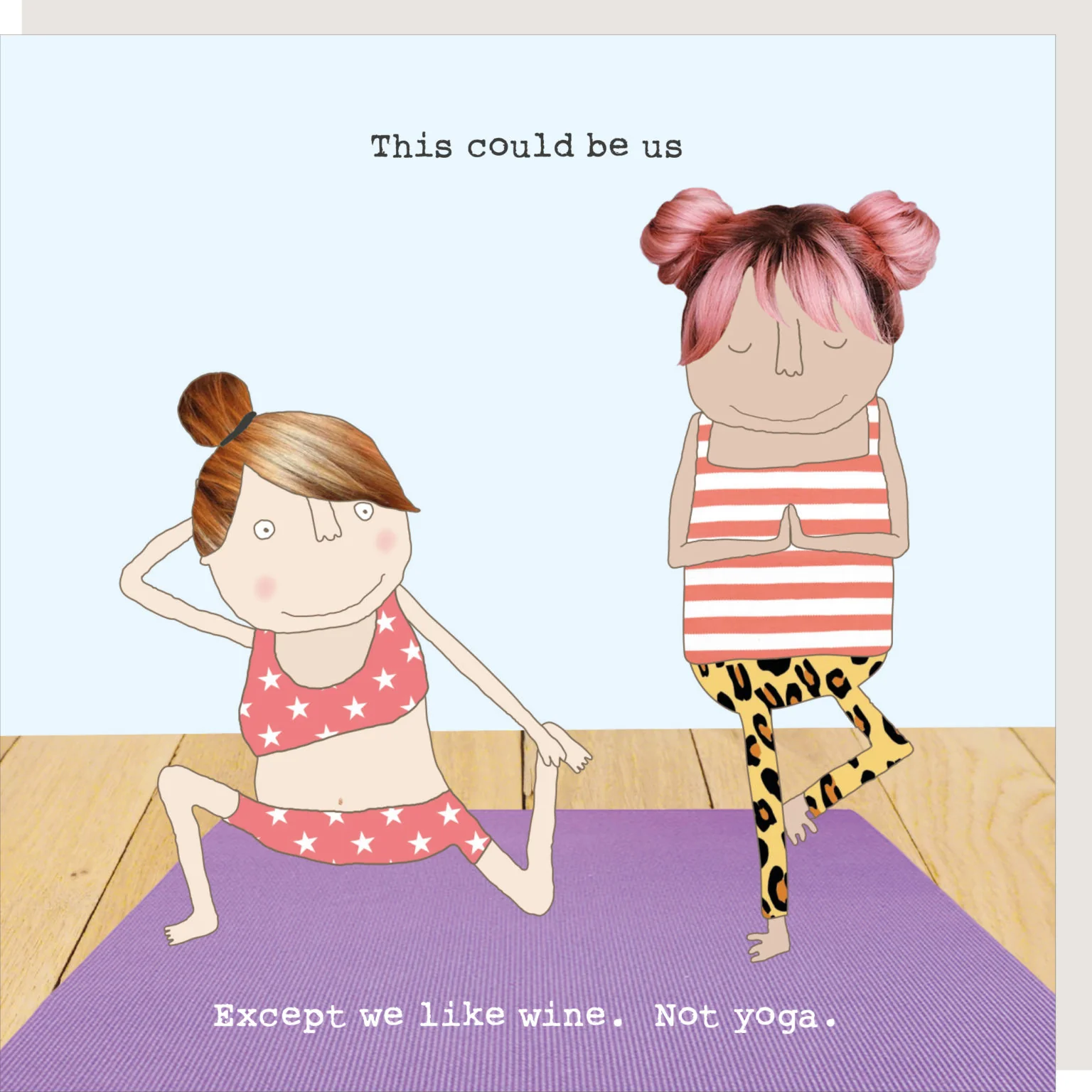 Rosie Made A Thing Doppelkarte "Wine Not Yoga"  Frauenpower, Workout, Wellness , Yoga