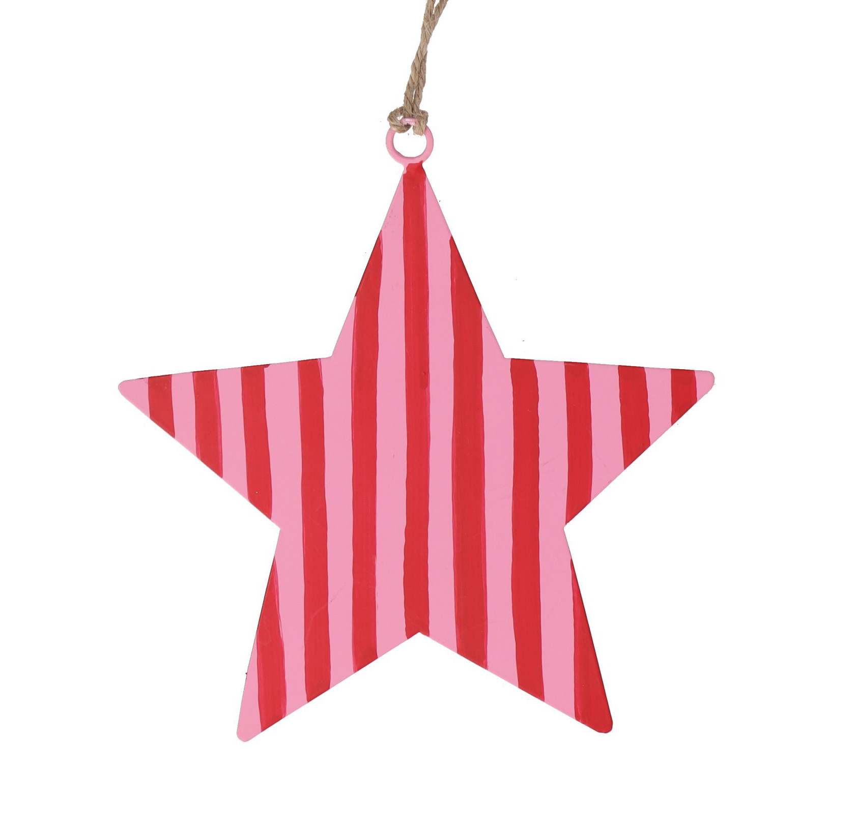 Metallstern Streifen, Pink-Rot,  D. ca. 15 cm, Weihnachtsstern 