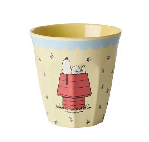 Rice Melamin Becher Blue Snoopy Cream, 250 ml  , hellgelb