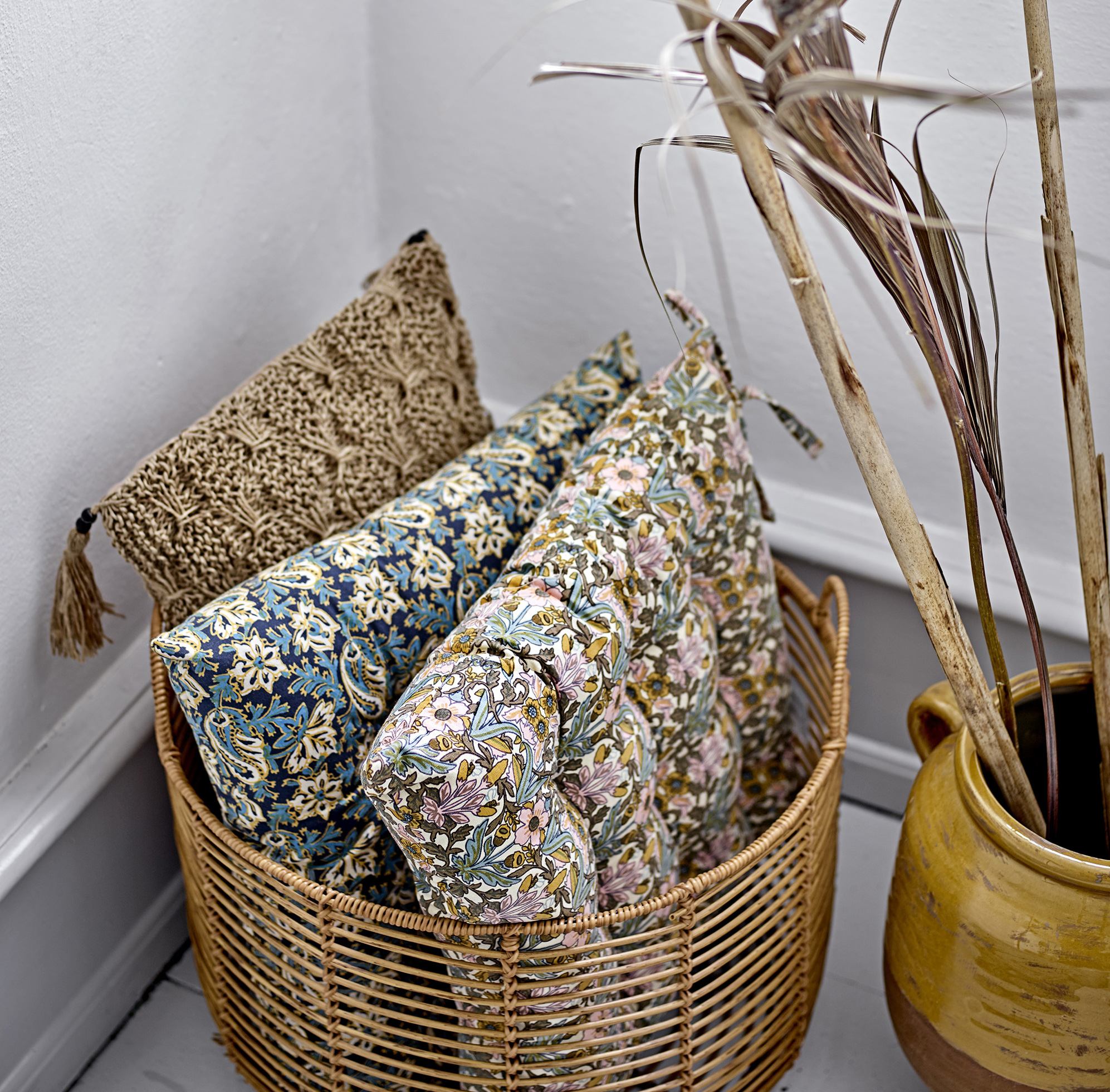 Mekkel Korb medium, Natur, Polyrattan von Bloomingville, ca. D39xH34 cm