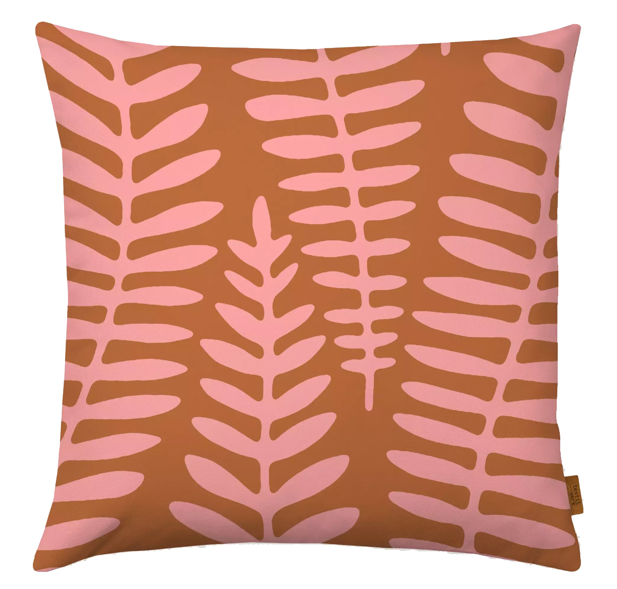 % Kissenhülle "Palmenblatt Braun Peach"  , ca. 40 x 40 cm , Polyester Canvas 
