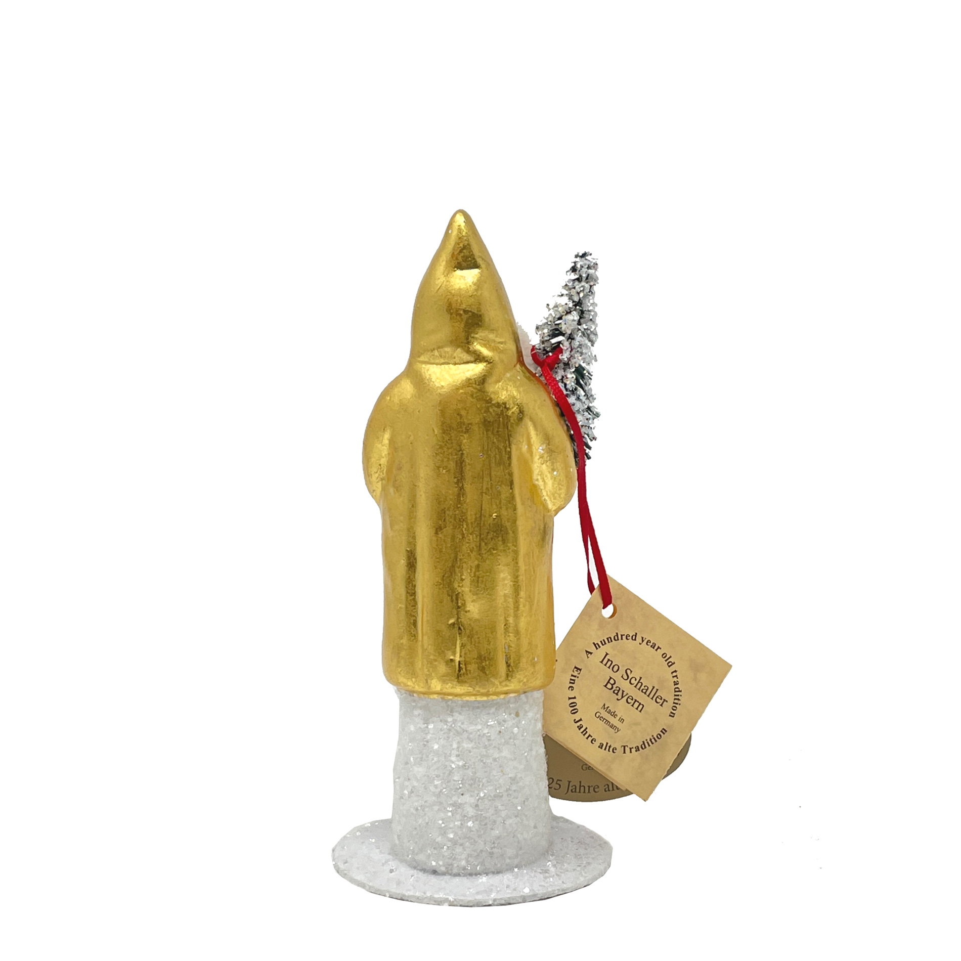 Ino Schaller Santa Nr. 86, Gold, 24 Karat Goldauflage, klein, Weihnachtsmann Nostalgie von Ino Schaller, ca. 15 cm 