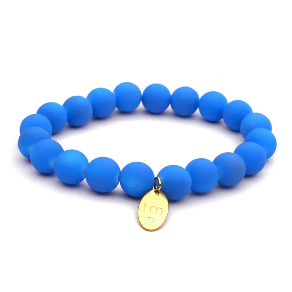Lot83 LizzyMae Armband Fluor Blau 10mm, Modeschmuck     
