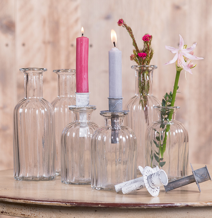 Glasvase Flasche  Höhe ca. 21 cm