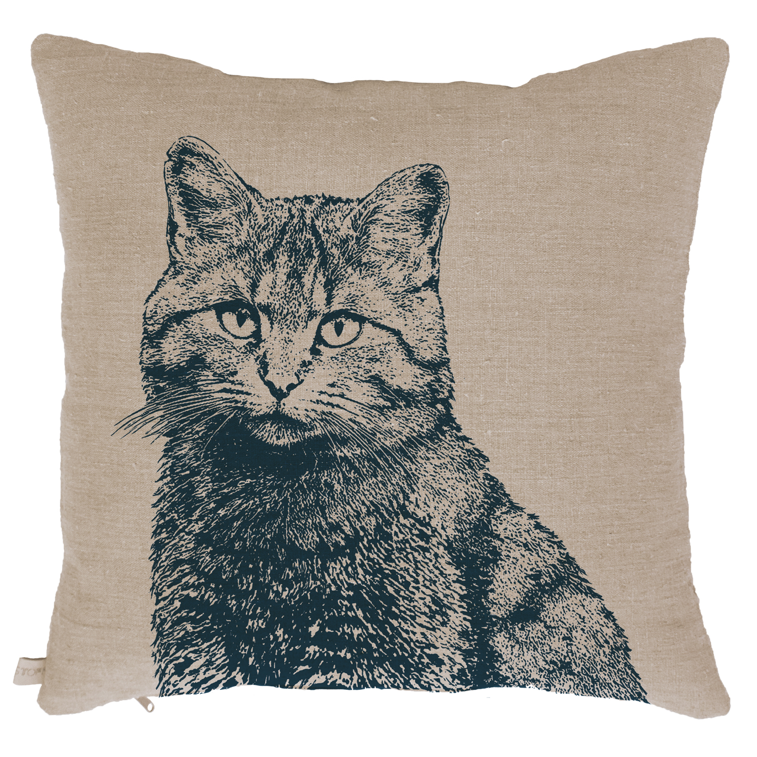 Frohstoff Leinenkissen Natur Katze, ca. 50 x 50 cm, Kissen Katze Frohstoff Leinenkissen Natur Katze, ca. 50 x 50 cm, Kissen Katze