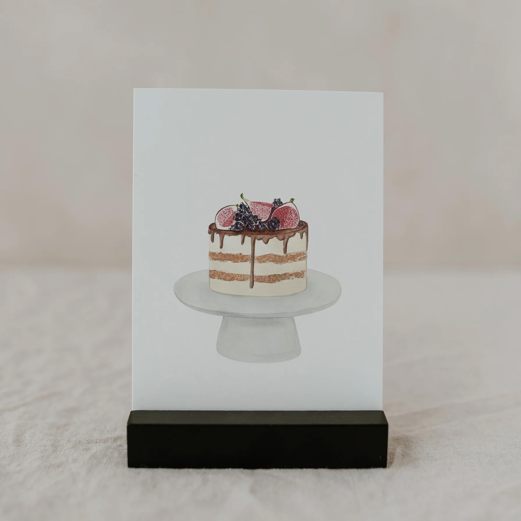 Eulenschnitt Aquarellkarte Naked Cake 