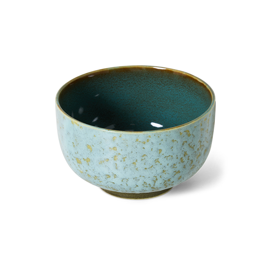 HKliving 70's noodle bowl Nr. 7, verdigris, Siebziger Jahre Geschirr, Keramik