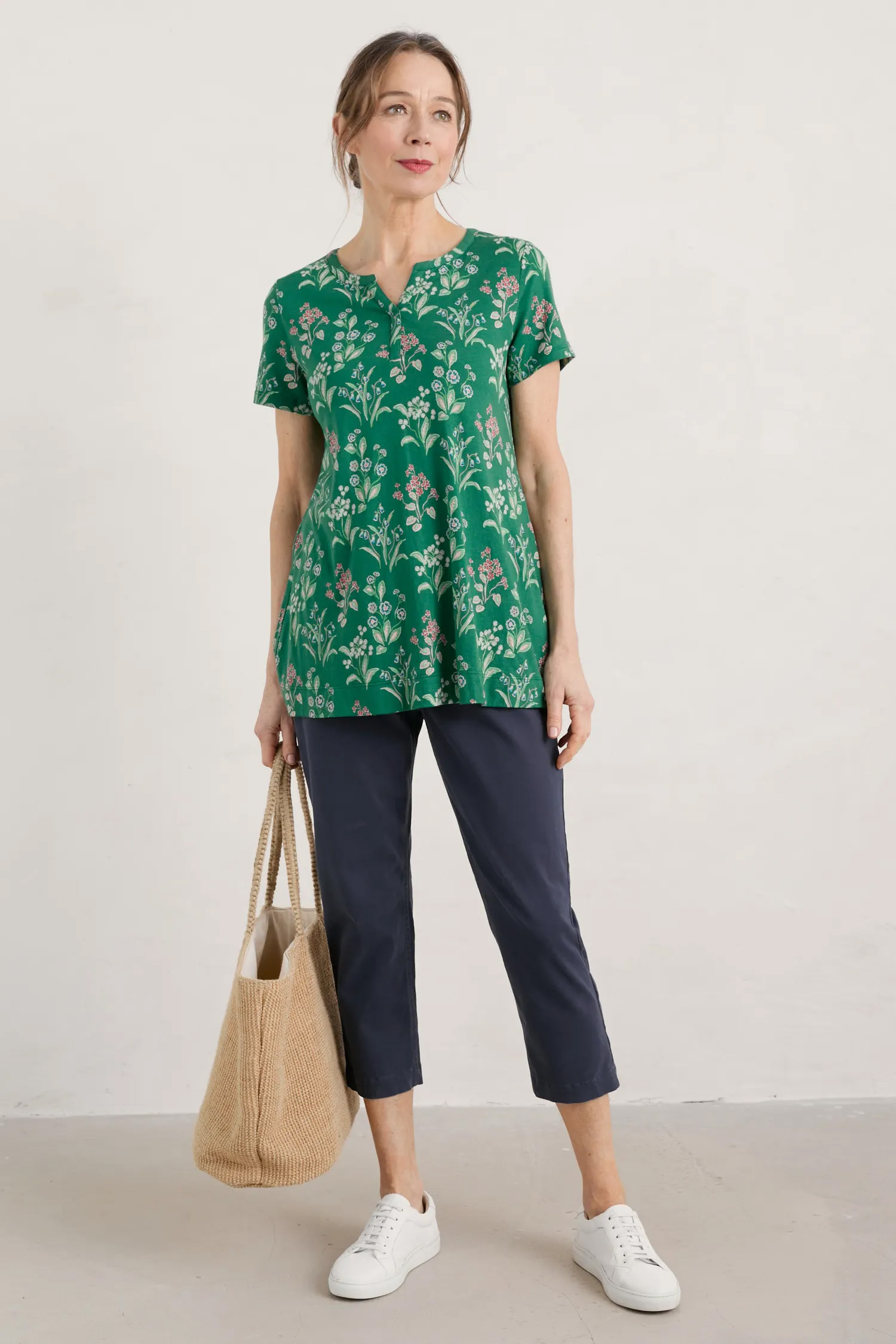 SEASALT Shirt Short-sleeved Risso Top, Muster: 40's Wildflower Copse