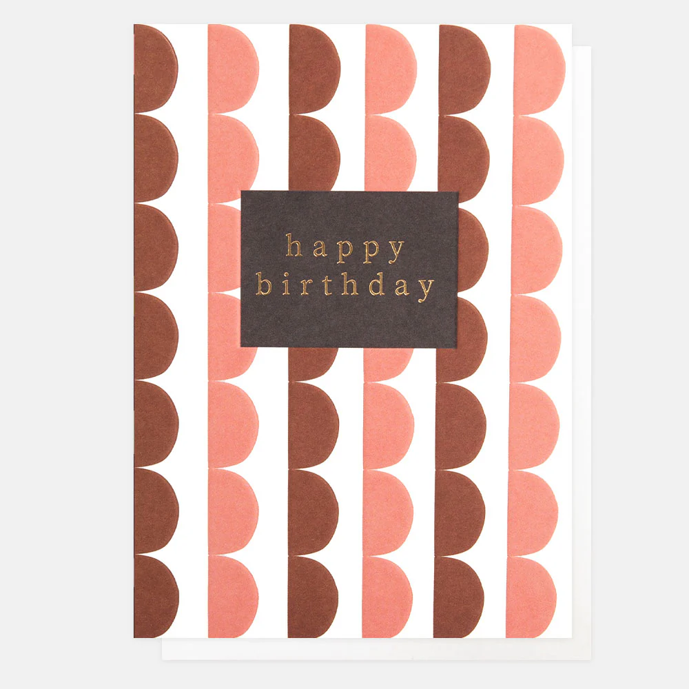 Caroline Gardner Doppelkarte "Happy Birthday Scalloped Stripe"Geburtstagskarte, PWK026