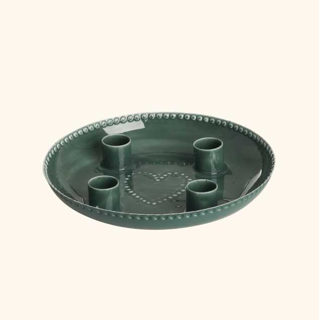 Rice Metall Kerzenhalter für 4 Kerzen, Grün...schön für den Advent! D. ca. 18 cm