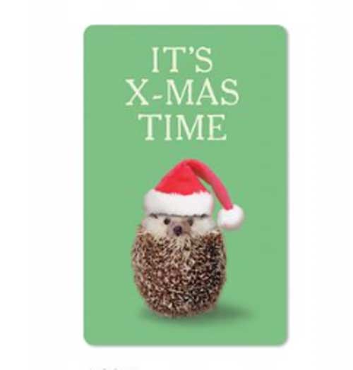 Lunacard Postkarte Weihnachten Igel