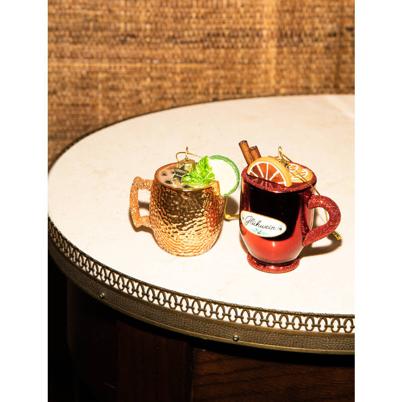 Weihnachtskugel Glühwein, ca. 8,5 cm, Glas von Vondels   