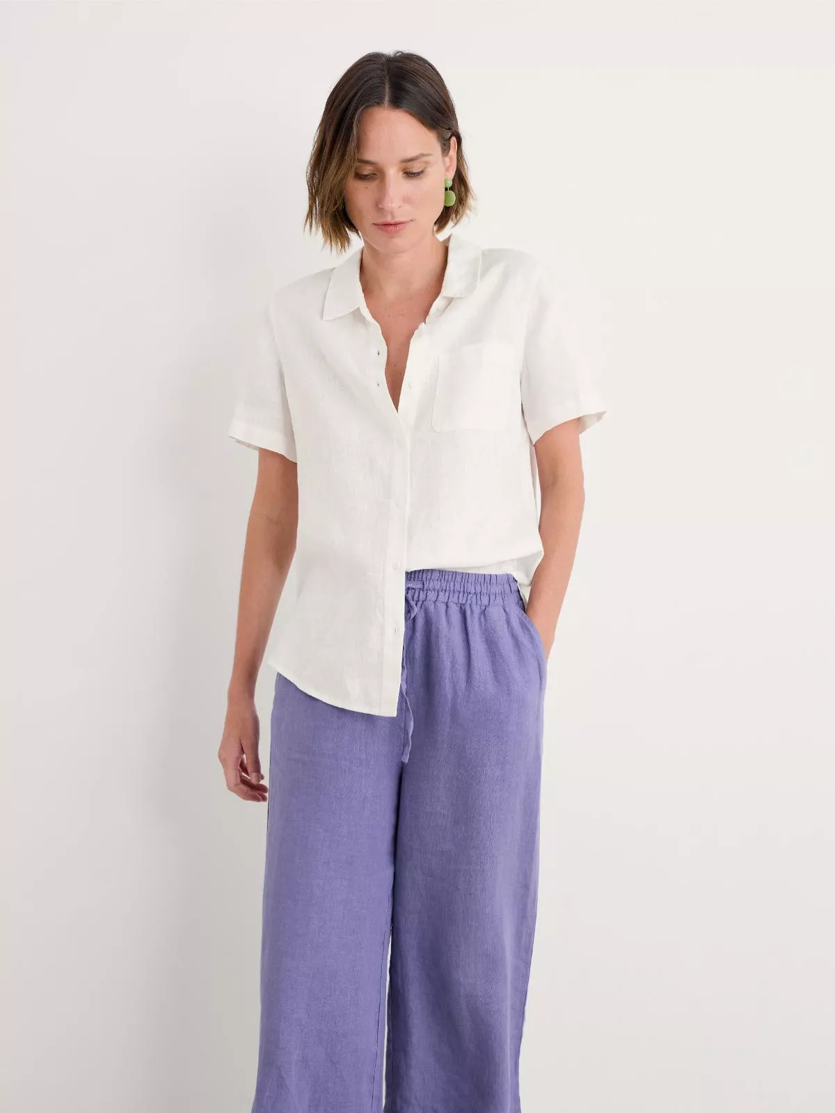 SEASALT CORNWALL Leinenhemd Drydock Shirt-Chalk