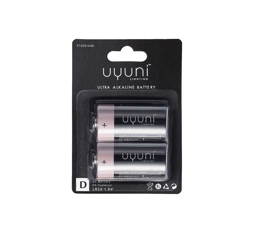 Piffany Copenhagen – Alkaline Batterien D, 1,5V, 16.000 mAh, 2-pack 