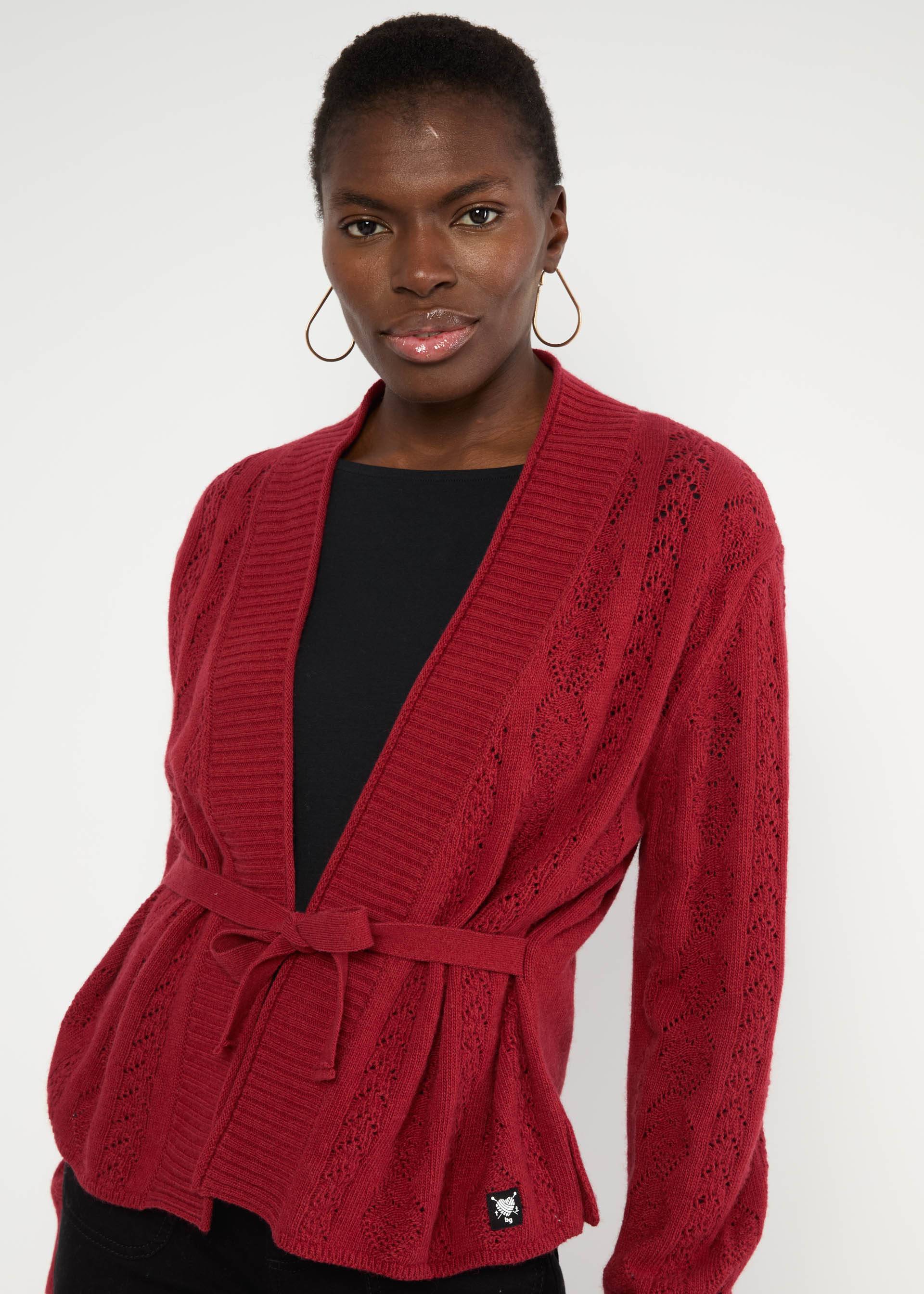% Blutsgeschwister Cardigan Fine Craft Cocoon - wicked love red